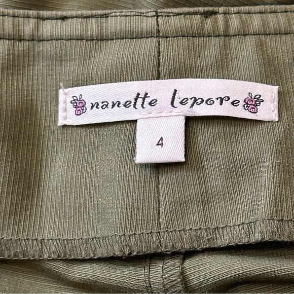 Nanette Lepore Vintage Women’s Size 4 Olive Army Green Belted Flared Pants - Picture 4 of 10